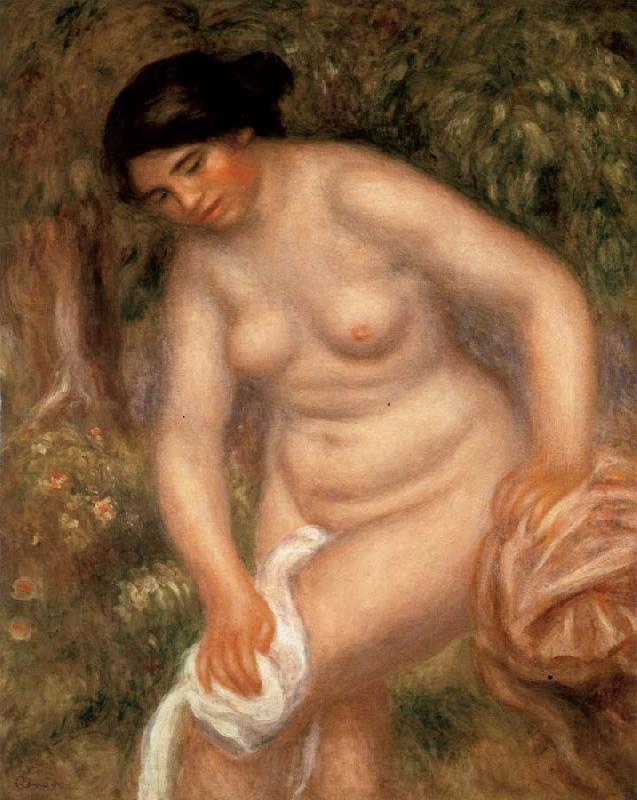 Pierre Renoir Bather Drying herself France oil painting art